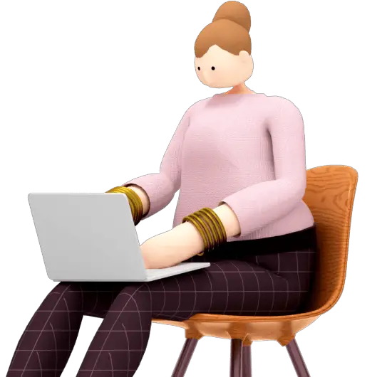 doll holding laptop